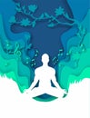 Character relax in zen vector meditation poster