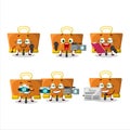 Character reporter orange binder clip cute mascot with microphone