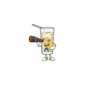 Character sailor holding binocular in the apple cider cartoon