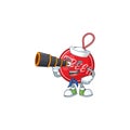 Character sailor holding binocular in christmas free tag cartoon