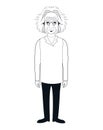 Character scientist physical with glasses coat outline