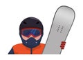 Character snowboard athlete icon