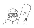 Character snowboard athlete icon