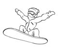 Character snowboard athlete icon
