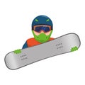Character snowboard athlete icon