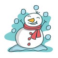 Character snowman object Christmas cartoon