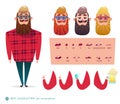 Character speaks animations Hipster beard