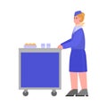 Character of stewardess or air hostess cartoon vector illustration isolated.