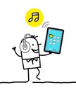 Character with tablet - music