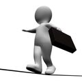 Character Tightrope Means Business Person And Balanced 3d Rendering Royalty Free Stock Photo