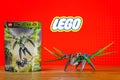 A character toy universe of Lego Bionicle - Uxar, Creature of Jungle. Royalty Free Stock Photo