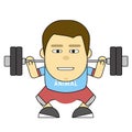 Character in training. Build your bady. 2D flat illustration for the wide range of explaining motivating educating and