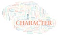 Character typography word cloud create with the text only Royalty Free Stock Photo