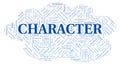 Character typography word cloud create with the text only Royalty Free Stock Photo