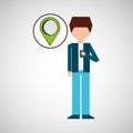 Character using phone pointer map graphic