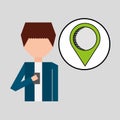 Character using phone pointer map graphic