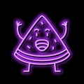 character watermelon neon glow icon illustration