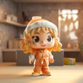 Cartoon Lady Doll In Realistic Lighting: Imaginative Prison Scenes