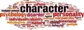 Character word cloud concept Royalty Free Stock Photo
