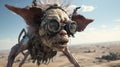 Characterful Animal Portraits In An Airship Traveling Through The Desert