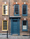 Characterful colourful historic Huguenot Georgian houses on Fournier Street in Spitalfields, East London, UK Royalty Free Stock Photo