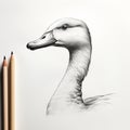 Characterful Goose Sketch In John Wilhelm Style - Uhd Image Royalty Free Stock Photo