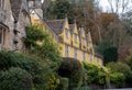 Characterful, historic houses in Castle Combe, picturesque village in Wiltshire in the Cotswolds UK