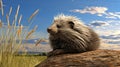 Characterful Porcupine Portrait In Daz3d Style Royalty Free Stock Photo