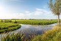 Characteristic agricultural polder landscape in the Alblasserwaard region Royalty Free Stock Photo