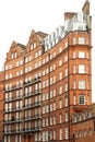 View of typical English building in old red bricks, London Royalty Free Stock Photo