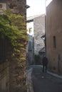 Characteristic alley of Italian medieval village. Amelia, Umbria, Italy