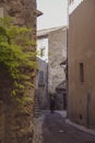 Characteristic alley of Italian medieval village. Amelia, Umbria, Italy