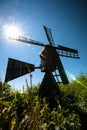 Traditional wooden water mill, for drainage of polder landscapes Royalty Free Stock Photo