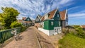 Characteristic Dutch village scene with colorful wooden houses