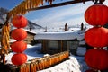 characteristic farmhouse snowscape Royalty Free Stock Photo