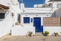 Characteristic Greek buildings in a port town