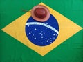 Characteristic hat of the Northeast region of Brazil and Brazilian flag