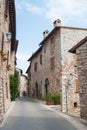 An empty street of Corciano in Umbria Royalty Free Stock Photo