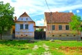 Characteristic houses. Typical rural landscape and peasant houses in the village Beia, Transylvania, Romania.