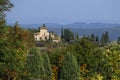 Characteristic landscape of Tuscany in autumn. The hills of Chianti south of