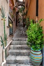 Narrow alley of Taormina, Sicily Royalty Free Stock Photo