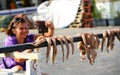 Characteristic sun-dried octopus typical of the Cyclades Islands, Paros Royalty Free Stock Photo