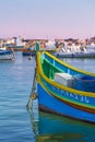 Colorful boat in Marsaxlokk village