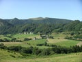 Verdant landscape of the volcanos of Auvergne in France. Royalty Free Stock Photo