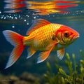 characteristically having brassy or reddish coloring fish Ai generated Royalty Free Stock Photo