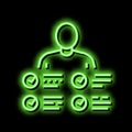 characteristics skill neon glow icon illustration