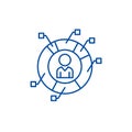 Characteristics of staff line icon concept. Characteristics of staff flat vector symbol, sign, outline illustration.