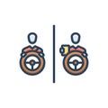 Color illustration icon for Characterization, drivers and steering