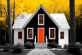 Saltbox Style House - Originated in the 17th century in New England Royalty Free Stock Photo