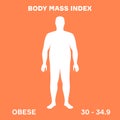 characterizing male silhouette for obese stage of body mass index